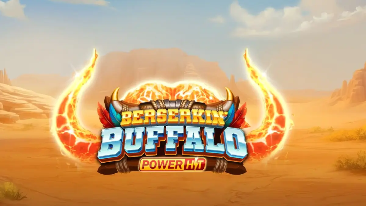Tampilan visual slot Beserkin’ Buffalo Power Hit dengan latar belakang alam liar dan simbol binatang buas.