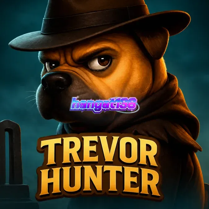 Tampilan visual permainan slot Trevor Hunter dengan tema petualangan anjing bulldog